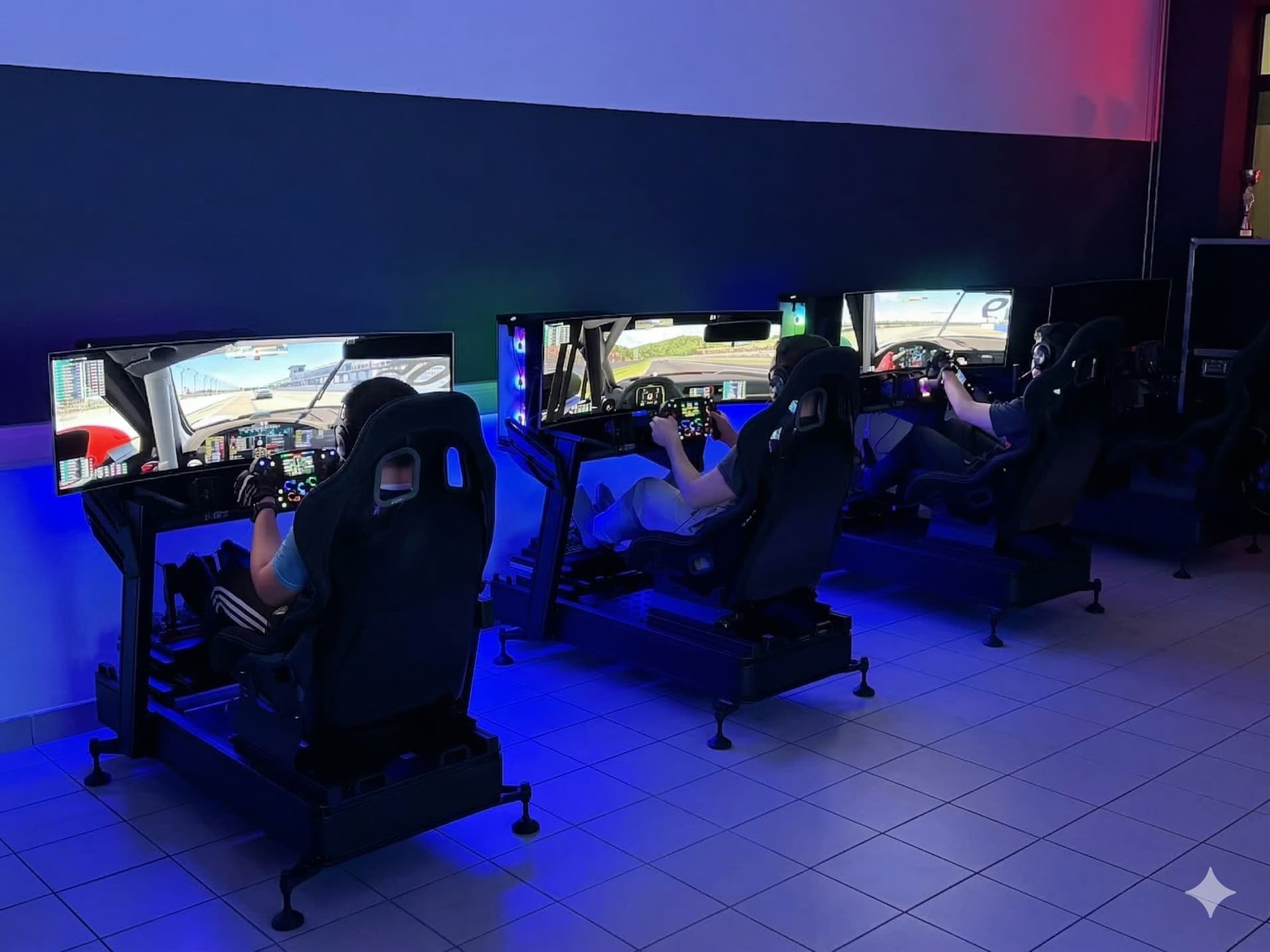 Simulator Room — ten professional rigs